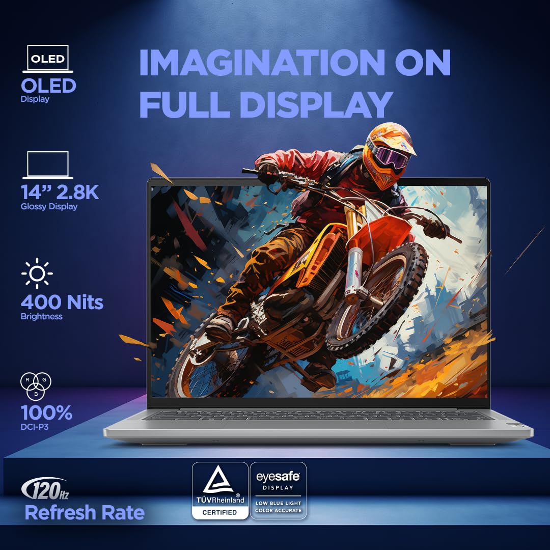 Lenovo IdeaPad Pro 5, Intel Core Ultra 9 185H, 32GB RAM, 1TB SSD, 2.8K-OLED 400Nits 120Hz, 14"/35.5cm, Windows 11, MS Office 21, Grey, 1.4Kg, 83D2001GIN,IntelArc GPU, FHD+IRCam, AI Powered Laptop