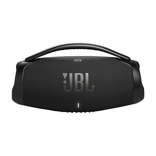 JBL Boombox 3 Wi-Fi, Wireless Portable Bluetooth Speaker, 24H Playtime, Deepest Bass, Built-in Powerbank, Wi-Fi with AirPlay, Alexa Multi-Room, Chromecast Built-in™, PartyBoost, IP67, App (Black) - Zapnet.in