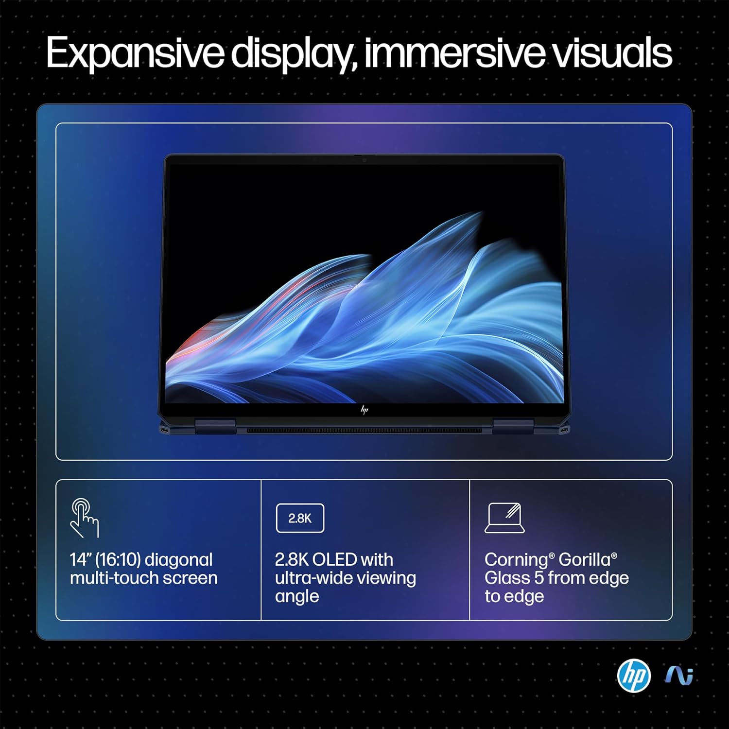 HP OmniBook Ultra Flip (Previously Spectre) Intel Core Ultra 7 258V 47 TOPS (32GB LPDDR5X, 1TB SSD) OLED, 500 nits,14''/35.6cm, Touch 2-in-1, Win11, Office21, Blue, 1.34kg, fh0046TU Next Gen AI Laptop