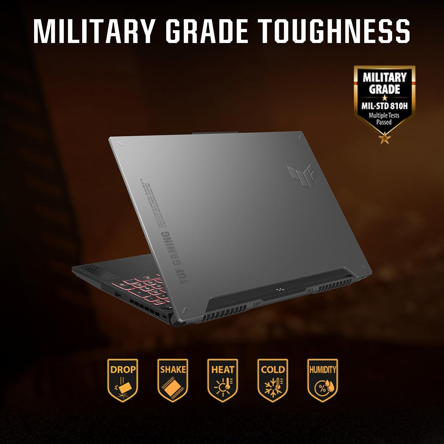 ASUS TUF Gaming F15 13th Gen, Intel Core i7-13620H Gaming Laptop(NVIDIA RTX 4050-6GB/140W RGP/16GB RAM/512GB SSD/FHD/15.6"/144Hz/RGB KB/90WHr/Windows 11/Office 2021/Mecha Gray/2.20 Kg) FX507VU-LP210WS