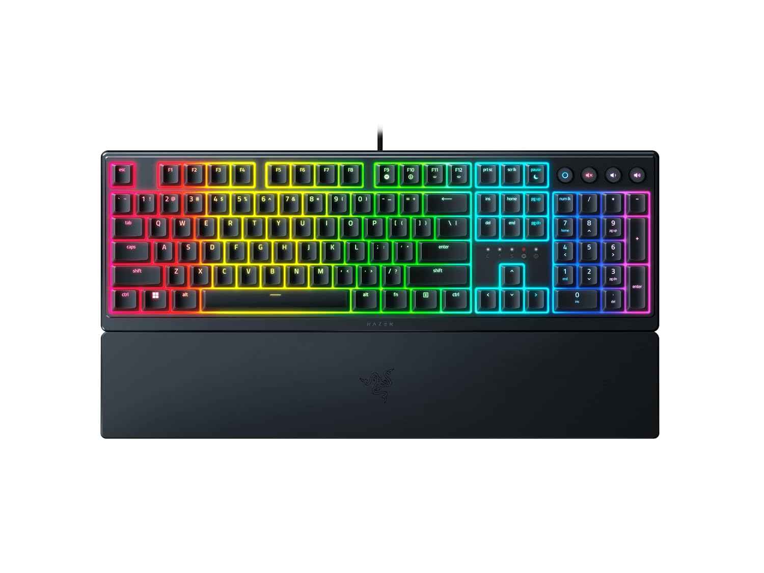 Razer Ornata V3 Gaming Keyboard: Low-Profile Keys - Mecha-Membrane Switches - 10-Zone RGB Lighting - Spill-Resistant - Magnetic Wrist Wrest - Classic Black - Rz03-04460100-R3M1, Wired