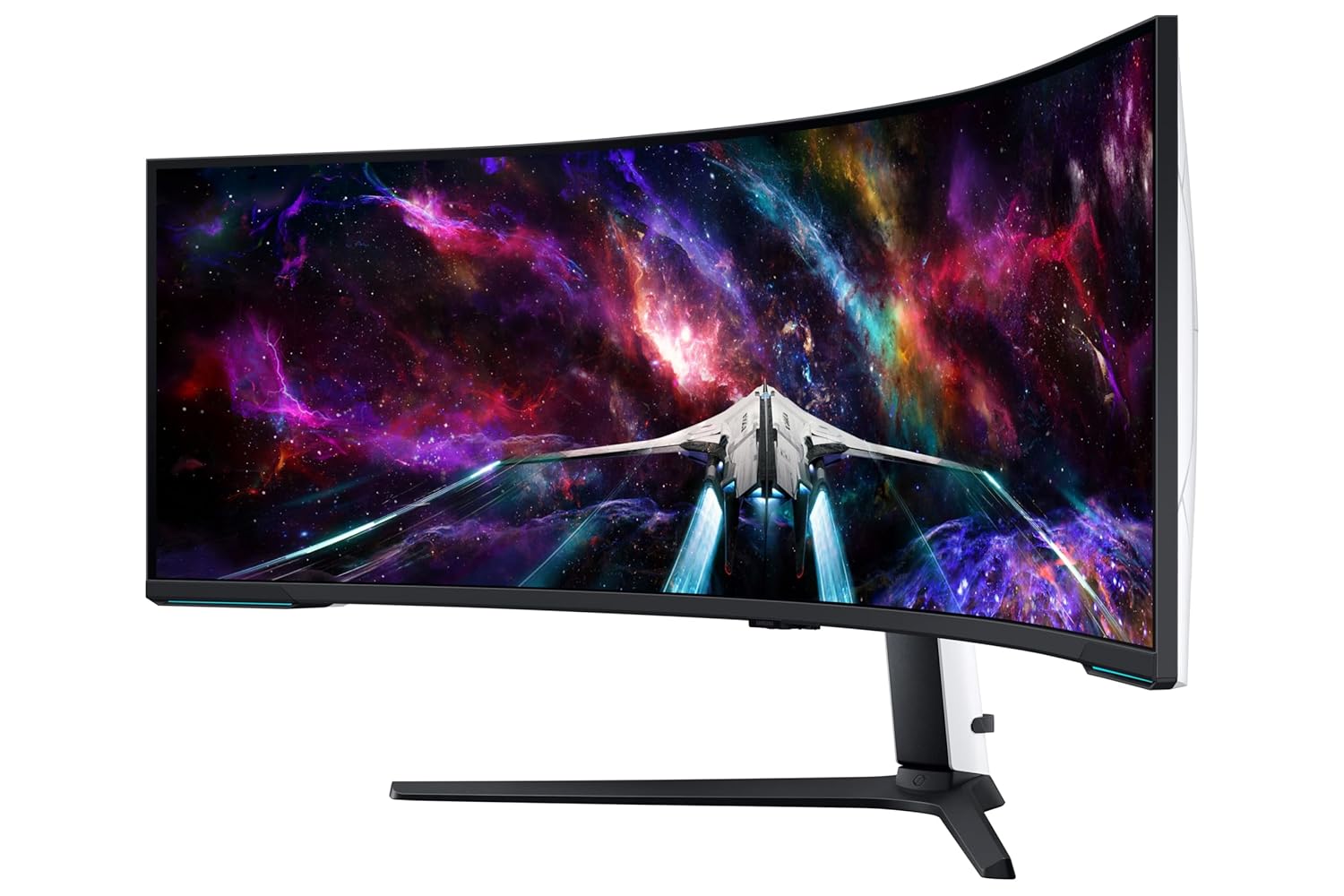 Samsung 49-inch (124.4cm) Odyssey OLED G9 Dual QHD, 5120 x 1440, 240Hz, 0.03ms Curved Gaming Monitor, USB Hub, HAS, Neo Quantum Processor, Smart TV, AMD FreeSync Premium Pro (LS49CG950SWXXL,Black)