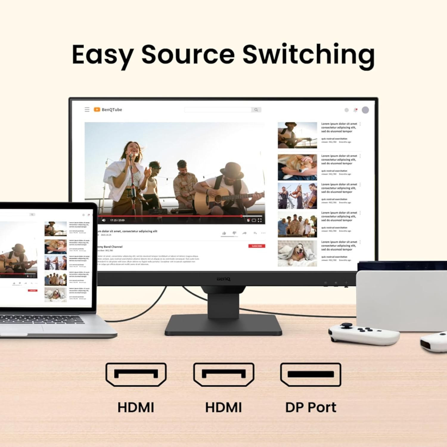 BenQ GW2490 24 Inches 1920X1080P FHD IPS Monitor| 100Hz|99% Srgb|Eye-Careu|Dual HDMI|Display Port|Bezel-Less|Eyesafe|VESA Mediasync|B.I.|Low Blue Light+| Speakers|VESA Wall Mountable(Black)