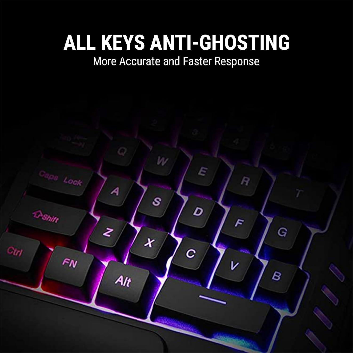 Ant Esports MG401 4-in-1 RGB Keyboard & Mouse Combo with One-Hand Keypad, 3600 DPI Optical Mouse, Bluetooth Receiver & Phone Stand for Android, BGMI, Free Fire & Call of Duty