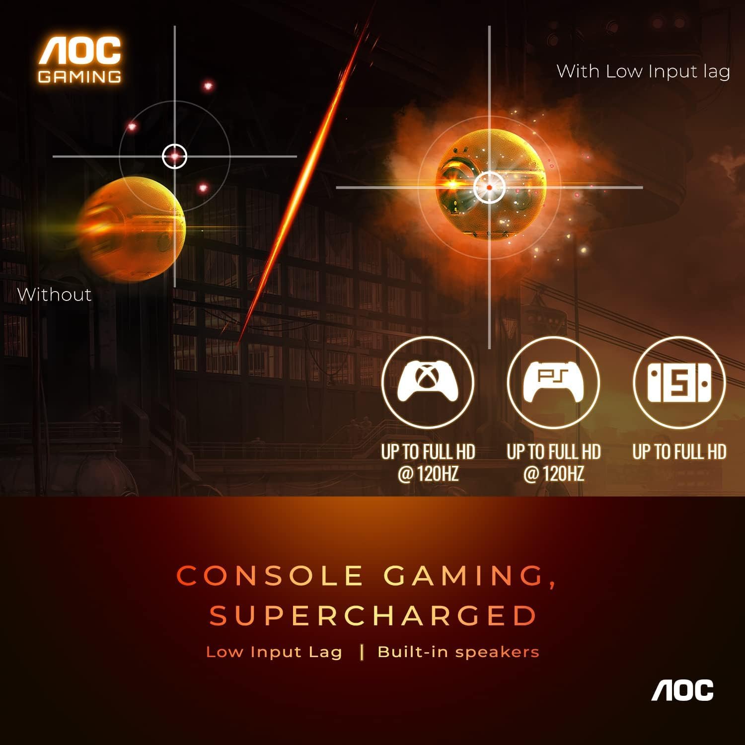 AOC CU34G3S/BK 34'' Gaming Monitor 3440x1440 WQHD, 1000R Curve, 165Hz, 1.0ms MPRT, FreeSync Premium, Adjustable Stand, 3-Sided Frameless, Low Blue Mode, Built-in Speakers, USB, Multiview (PIP,PBP)