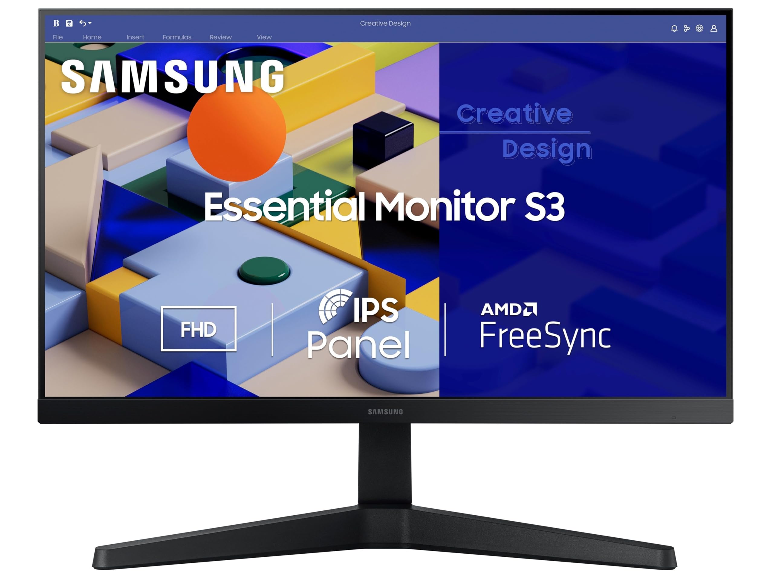 Samsung 24-inch (60.46cm) FHD, IPS, 100 Hz, 1920 x 1080 Flat Monitor, Bezel Less Design, AMD FreeSync, Flicker-Free, HDMI, Display Port (LS24C330GAWXXL, Black)