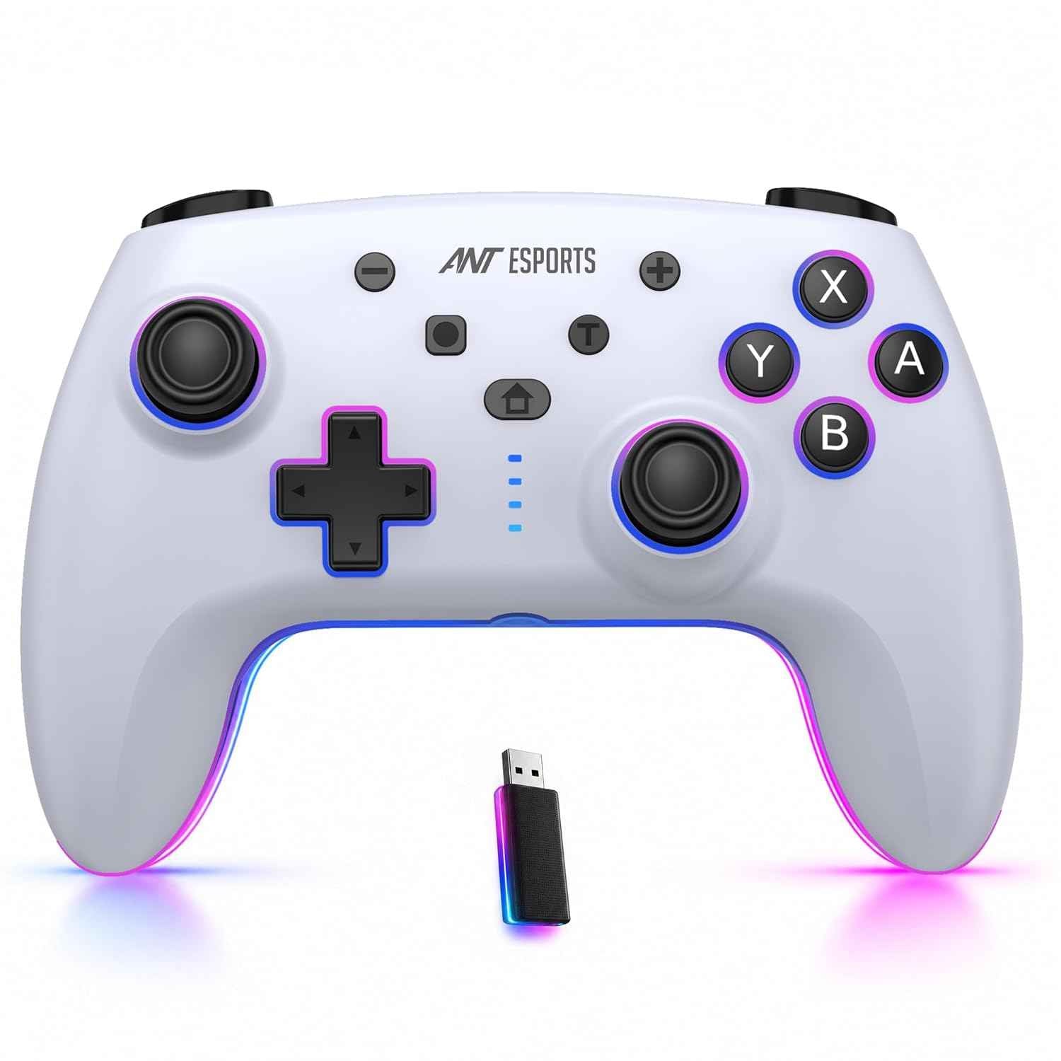 Ant Esports Supernova Lite White Wireless Gaming Controller for Android, iPhone|iPad,PC&Smart TV|Bluetooth Gamepad with Turbo Function, Dual Vibration, RGB Lighting,Macro Controls&Ergonomic Design