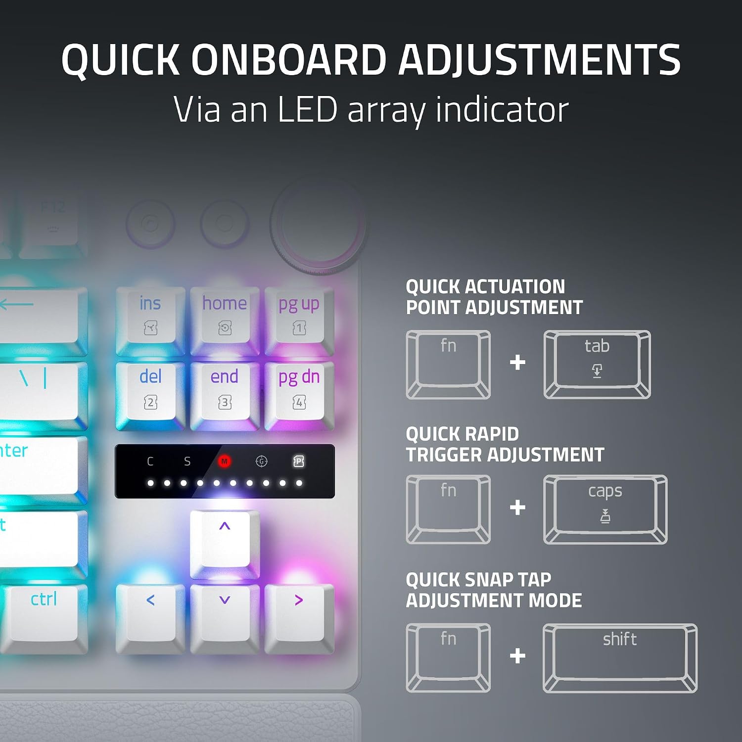 Razer Huntsman V3 Pro Tenkeyless - Tenkeyless Analog Optical Esports Wired Gaming Keyboard -White Edition-RZ03-04981700-R3M1