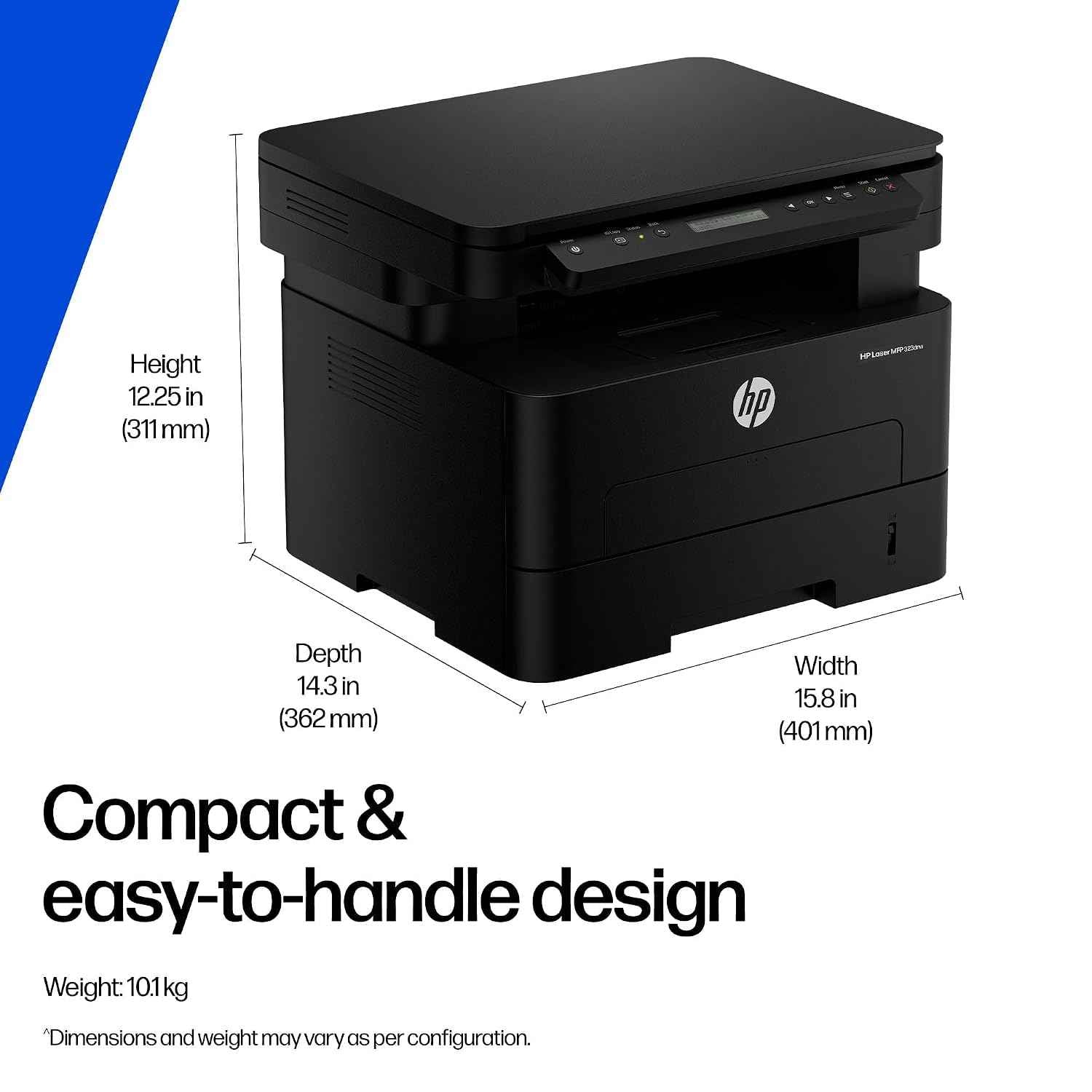 HP 323dnw Auto Duplex WiFi Laser Printer A58WHA (New Launch), Print Scan Copy, LCD Display, 30 PPM, 256 MB Memory, Black