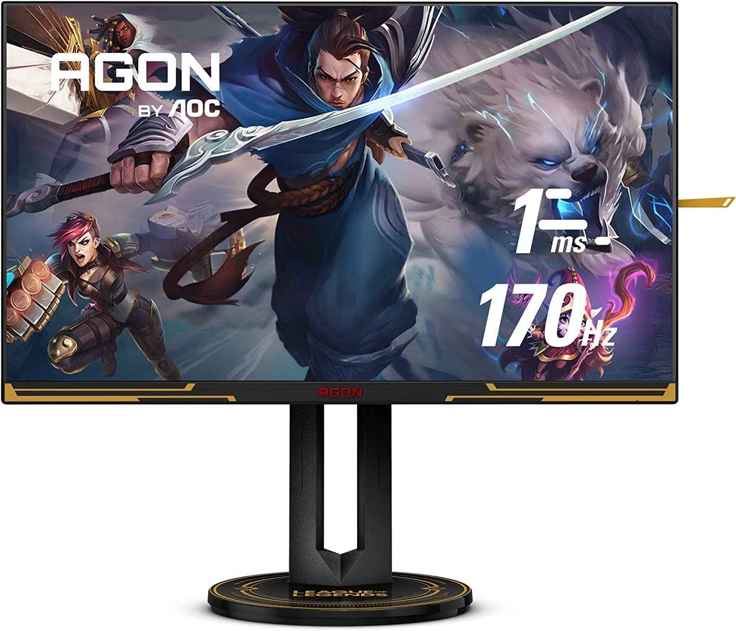 AOC Agon PRO AG275QXL 27 inch League of Legends Official Tournament Gaming Monitor, QHD 2560 x 1440 Px, 170Hz 1ms Response Time, G-SYNC Compatible, Adjustable-Height, PS5 Xbox Switch, Black