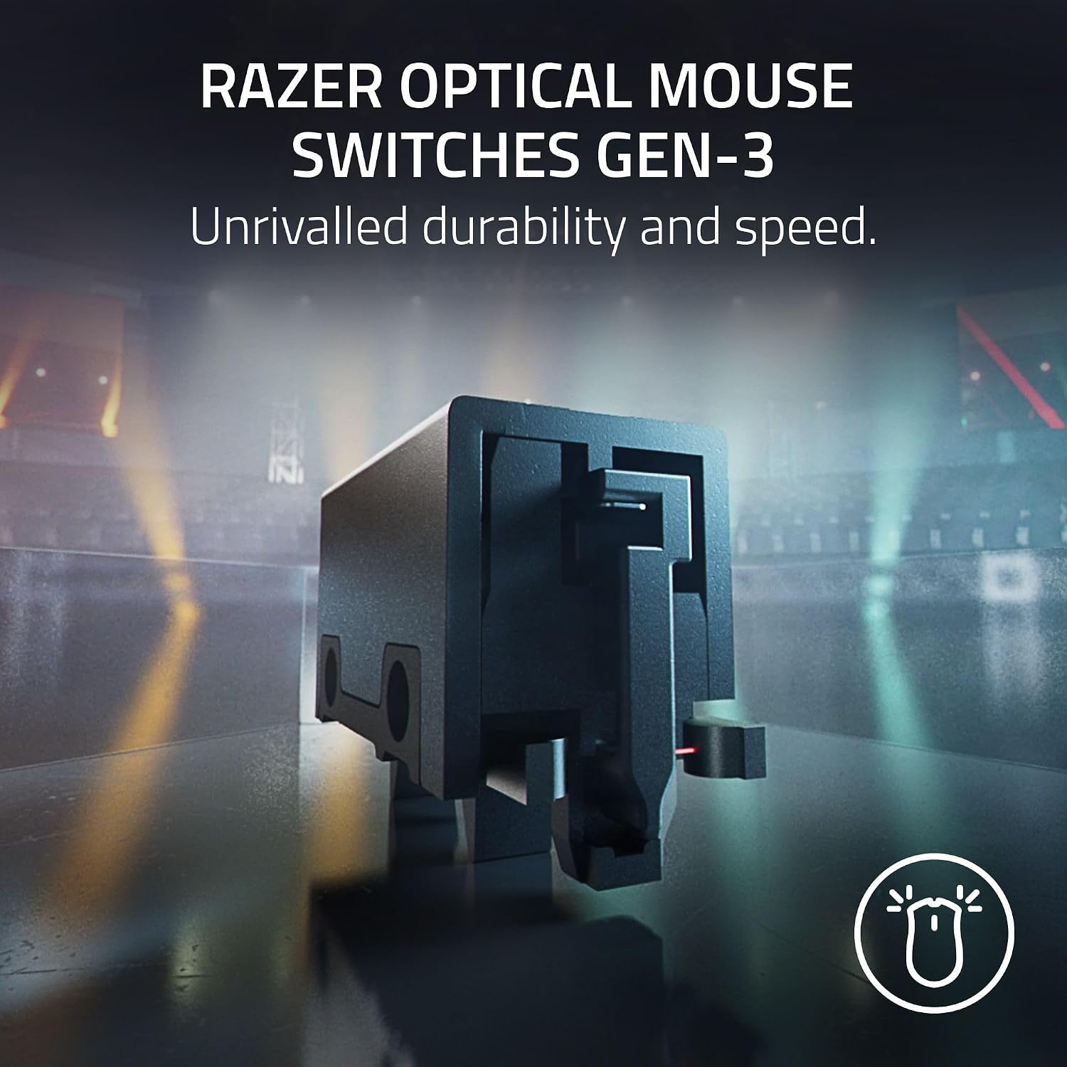 Razer DeathAdder V3 HyperSpeed Wireless Esports Gaming Mouse: 55 g Lightweight - Ergonomic & Smooth Touch Texture - Up to 100 Hr Battery - Gen 3 Optical Switches - Focus X 26K Optical Sensor - Black