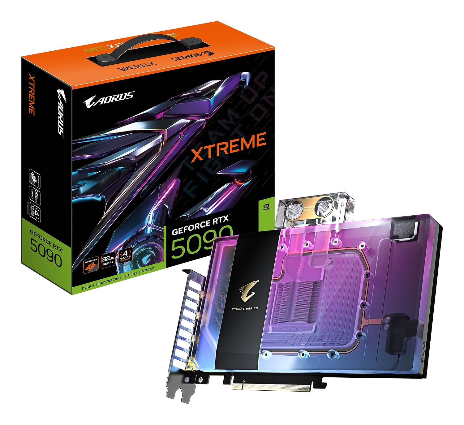 GIGABYTE GV-N5090AORUSX WB-32GD | GeForce RTX 5090 AORUS Xtreme WATERFORCE WB 32GB GDDR7 Graphics Card
