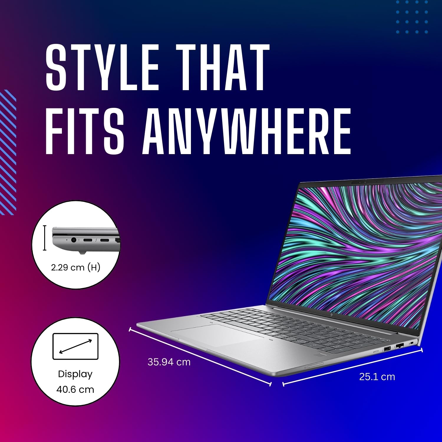 HP Laptop Ultra 7-155H, 32GB RAM, 1TB SSD, RTX 1000 Ada 6GB, Win 11 Pro, 16" WUXGA, 5MP+IR Cam, Fingerprint Sensor, Backlit Keyboard, Wi-Fi 6E, BT 5.3, 3-Year Warranty (A8WN0PT)
