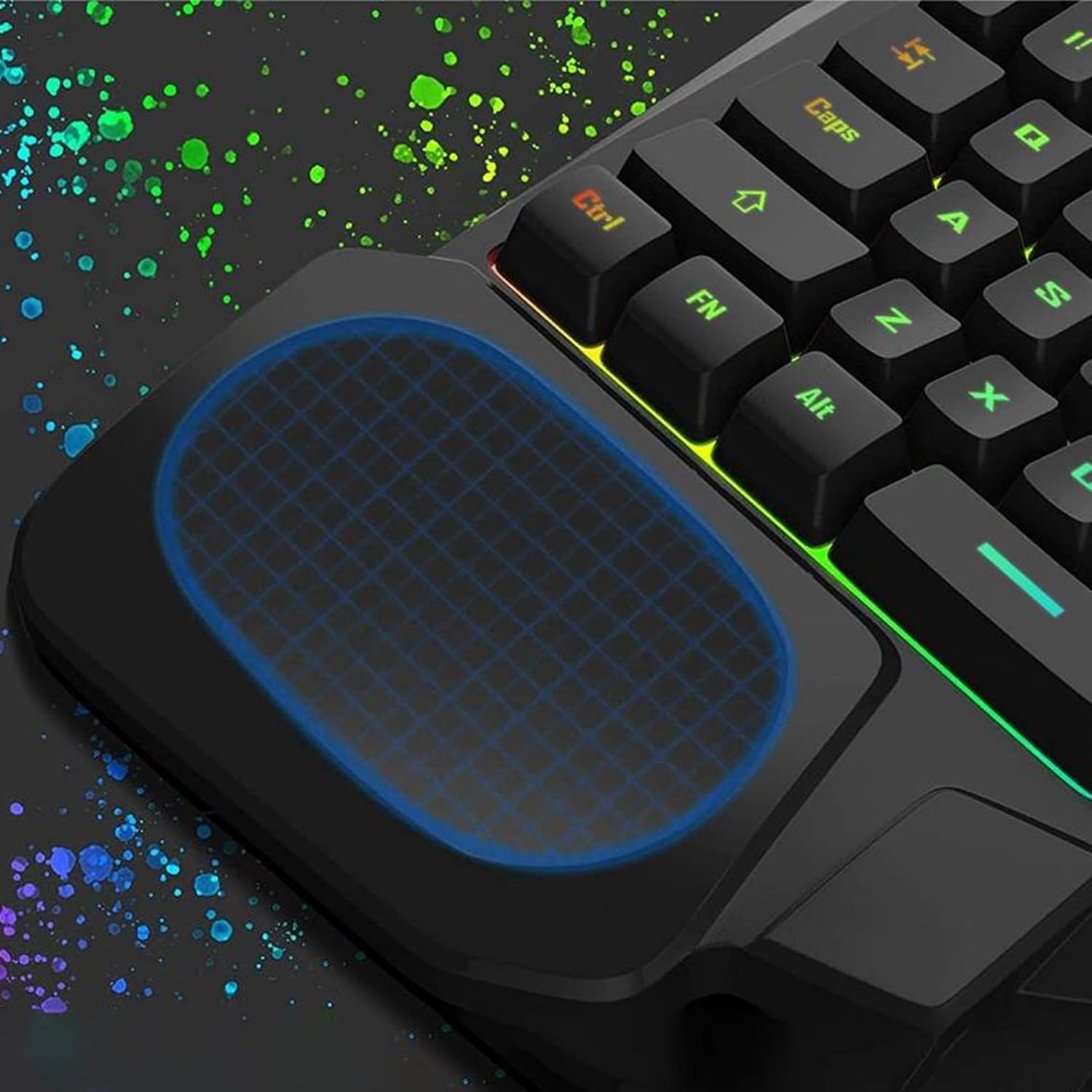 Ant Esports MG401 4-in-1 RGB Keyboard & Mouse Combo with One-Hand Keypad, 3600 DPI Optical Mouse, Bluetooth Receiver & Phone Stand for Android, BGMI, Free Fire & Call of Duty