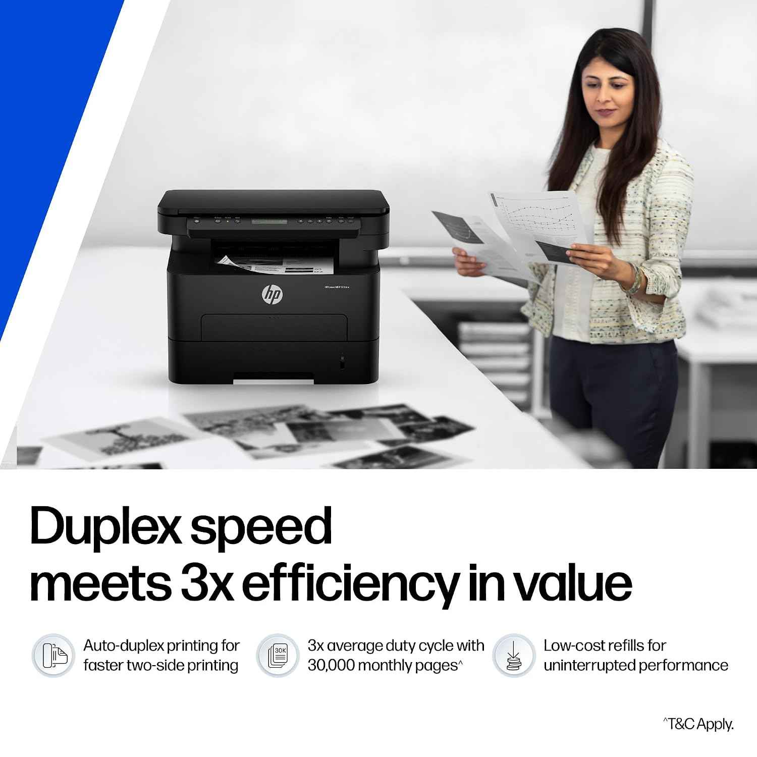 HP 323dnw Auto Duplex WiFi Laser Printer A58WHA (New Launch), Print Scan Copy, LCD Display, 30 PPM, 256 MB Memory, Black