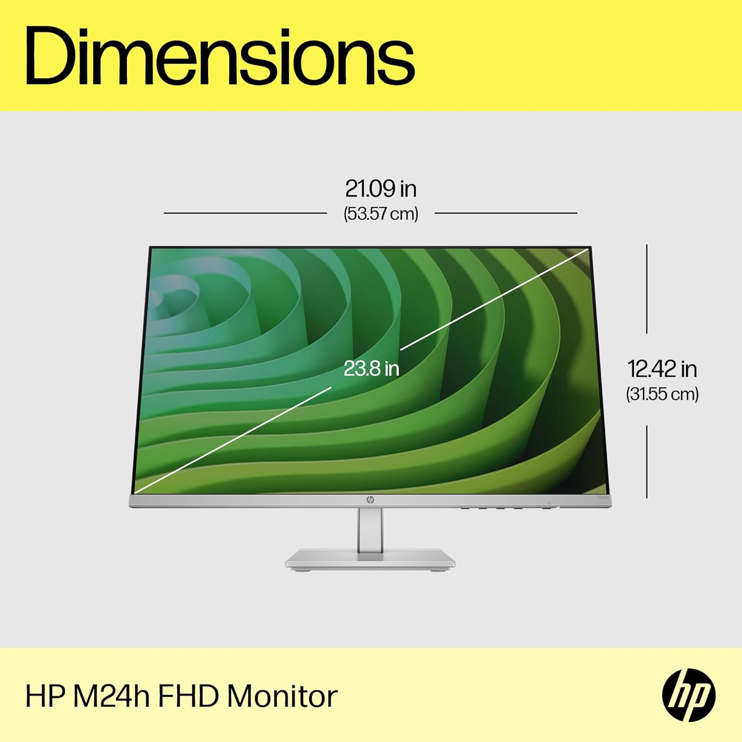 HP M24h 1080p 23.8-inch FHD IPS Desktop Monitor 75 Hz 300 nits AMD FreeSync Anti-Glare Height Tilt Adjustable Eye Ease HDMI VGA for Laptop Computer Screen Display 76D15AA (Renewed)