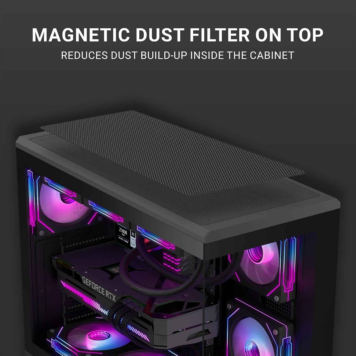 Ant Esports Crystal X6 Lite Mid-Tower Computer Case/Gaming Cabinet - Black | Support E-ATX, ATX, Micro-ATX, Mini-ITX | Pre-Installed 6 ARGB Fans