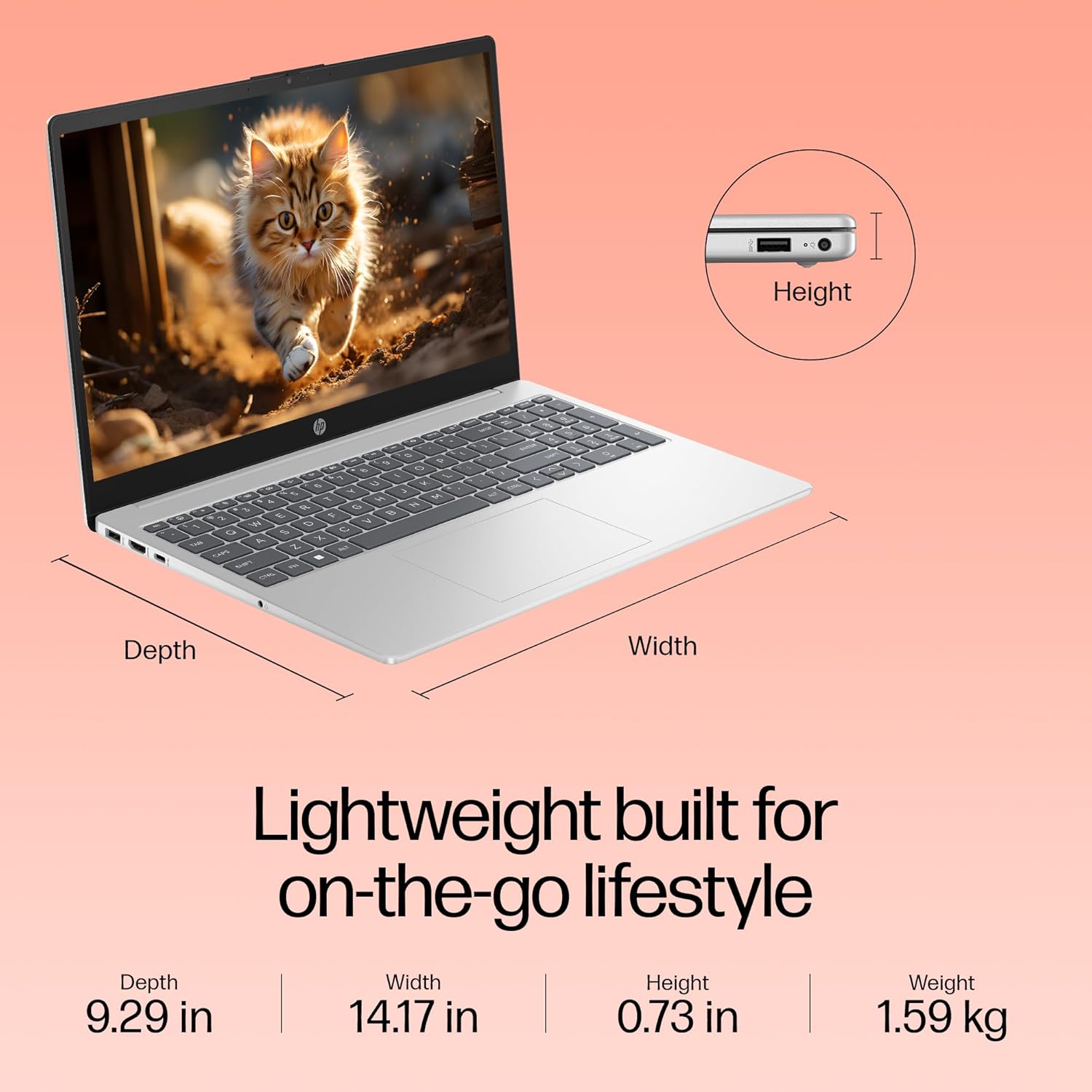 HP 15, 12th Gen Intel Core i5-1235U, 8GB DDR4, 512GB SSD, (Win11, Office21, Silver, 1.59kg) Anti-Glare, Micro-Edge, 15.6-inch(39.6cm) FHD Laptop, Intel UHD Graphics, FHD Camera, Backlit KB, fd0070tu