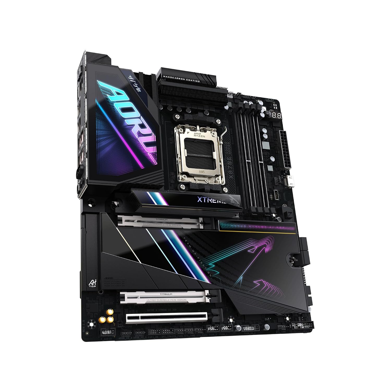 GIGABYTE X870E AORUS Xtreme AI TOP AMD AM5 Motherboard, E-ATX, DDR5, 4X M.2, PCIe 5.0, USB4, WIFI7, 10GbE LAN, EZ-Latch, 3-Year Warranty