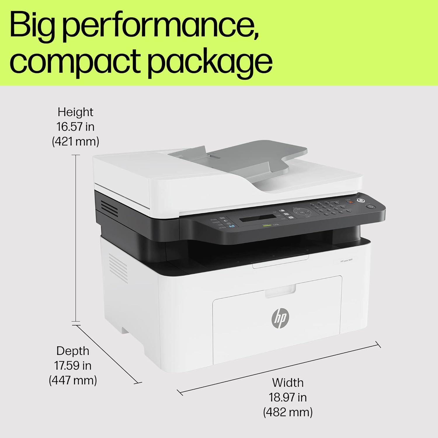 HP Laser MFP 1188fnw, Wireless, Print, Copy, Scan, Fax, 40-Sheet ADF, Hi-Speed USB 2.0, Ethernet, Up to 21 ppm, 150-sheet Input Tray, 100-sheet Output Tray, 1-Year Warranty, Black and White, 715A5A