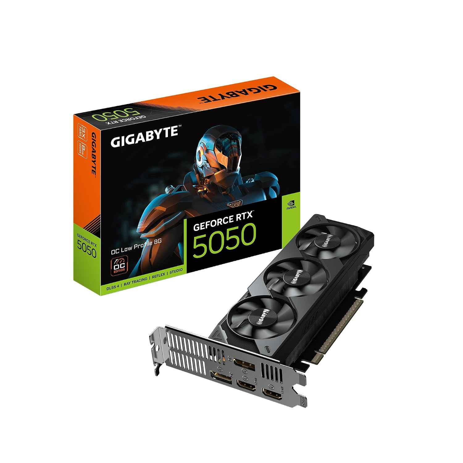 GIGABYTE GeForce RTX 5050 OC Low Profile 8G Graphics Card, 8GB 128-bit GDDR6, PCIe 5.0, Supports up to 4 displays, GV-N5050OC-8GL Video Card
