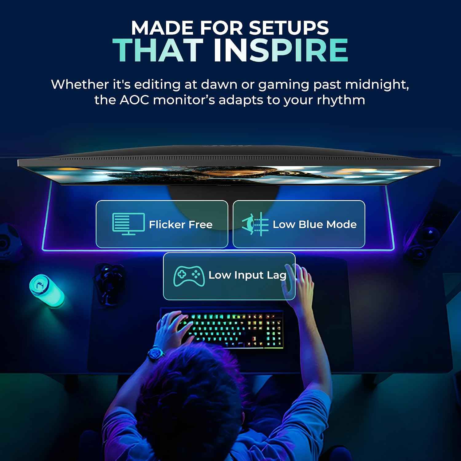 AOC Q27B3S2 Gaming Monitor 27 inch 2560 x 1440 Quad HD IPS Panel, 100Hz Refresh Rate, 1ms Responsre Time, Eye Care, Adaptive Sync, 178° Wide Viewing Angle, HDMI 1.4b Display Port 1.2a Connectivity