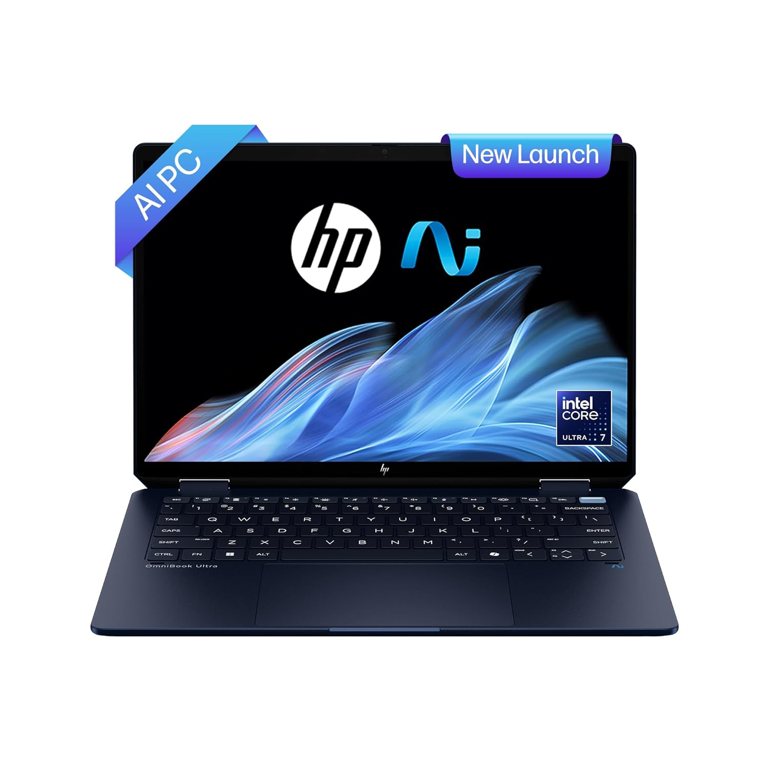 HP OmniBook Ultra Flip (Previously Spectre) Intel Core Ultra 7 258V 47 TOPS (32GB LPDDR5X, 1TB SSD) OLED, 500 nits,14''/35.6cm, Touch 2-in-1, Win11, Office21, Blue, 1.34kg, fh0046TU Next Gen AI Laptop