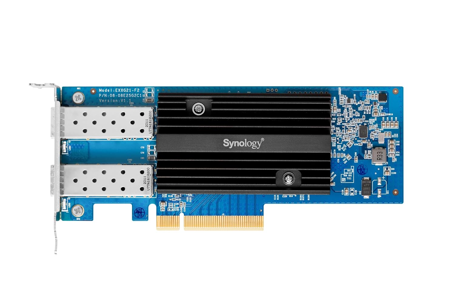 Synology 10GB Ethernet Adapter 2 Sfp+ Ports For Desktop (E10G21-F2), Black