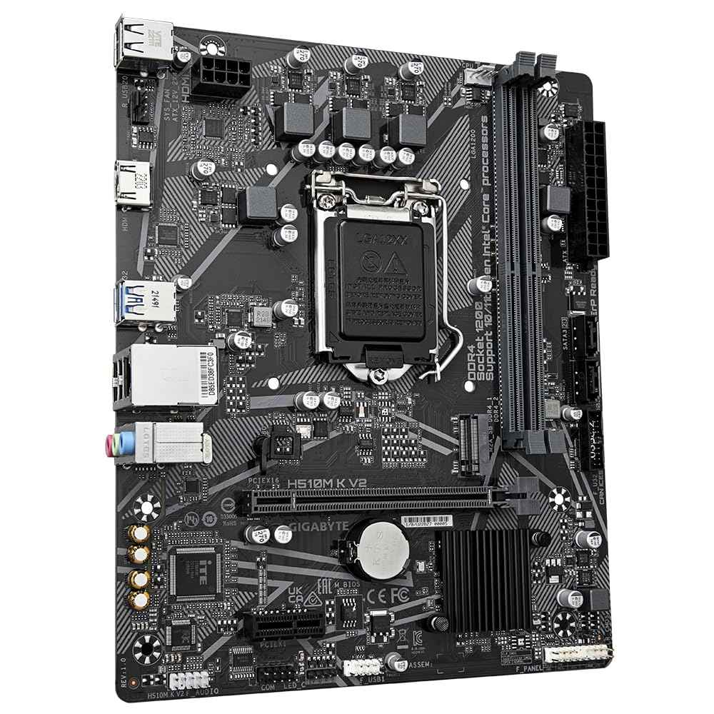 GIGABYTE H510M K V2 Motherboard | Intel H510 | Micro ATX | DDR4 | PCIe 3.0 | HDMI | USB 3.2 | Reliable Entry-Level