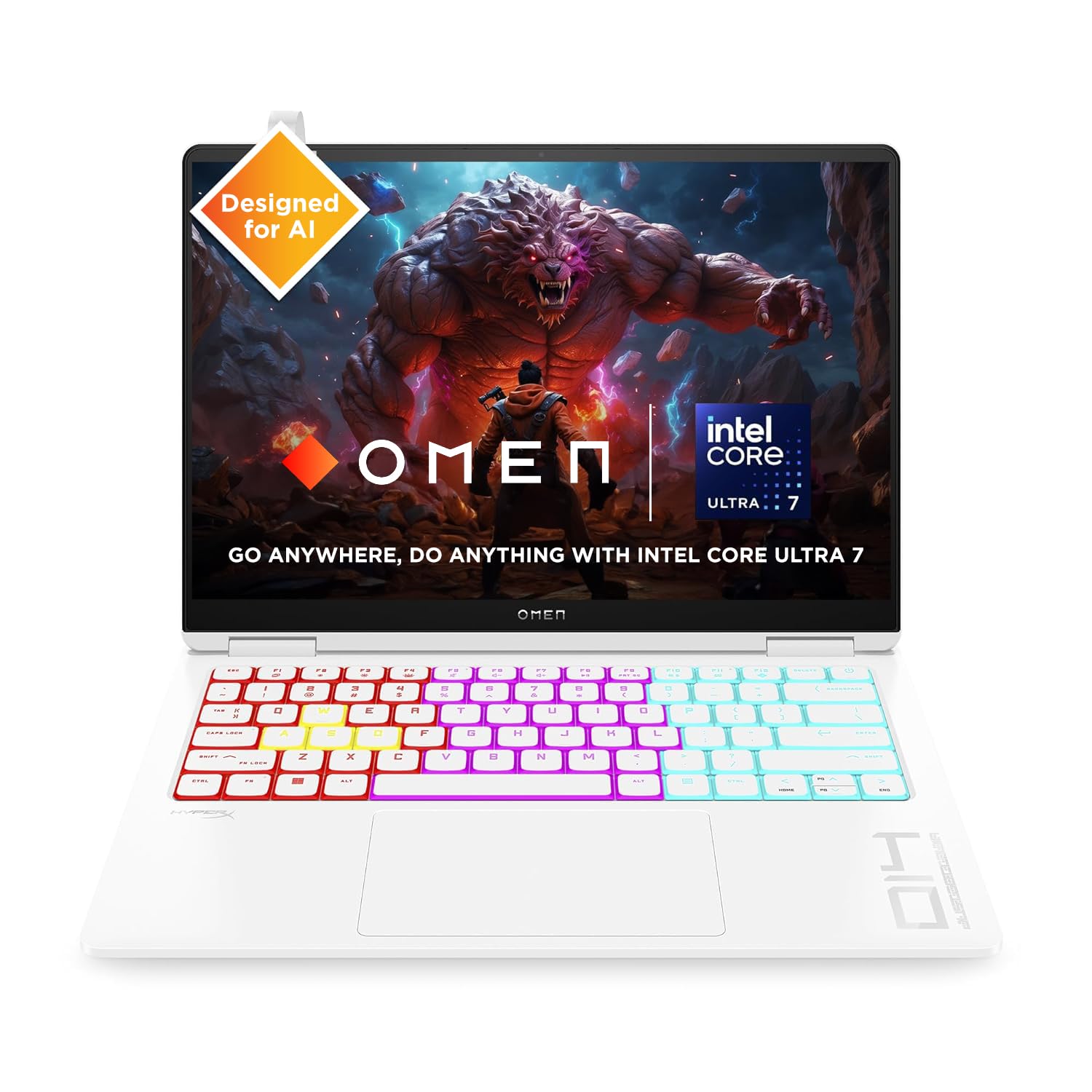 HP OMEN Gaming AI Laptop, Intel Core Ultra 7 155H, 8GB NVIDIA RTX 4060,16GB LPDDR5x, 1TB SSD (Win11, Office21, White, 1.63kg) 120Hz, 0.2MS, OLED, 3K,14-inch(35.6cm), Tempest Cooling, fb0089TX - Zapnet.in