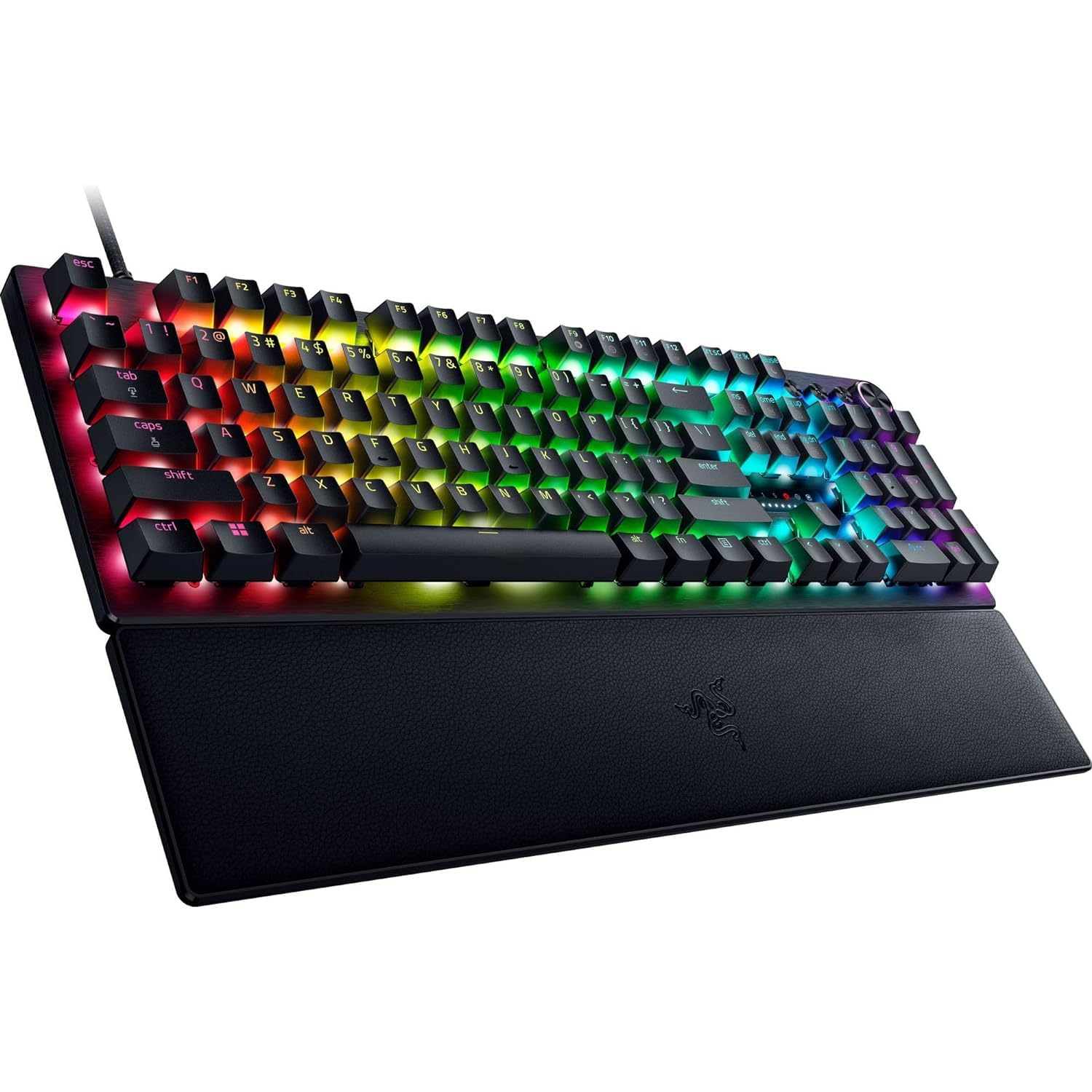 Razer Huntsman V3 Pro Esports Gaming Keyboard, Analog Optical Switches w/Rapid Trigger & Adjustable Actuation, Media Keys & Dial, Doubleshot PBT Keycaps, Aluminum Top Plate, Wrist Rest - Black