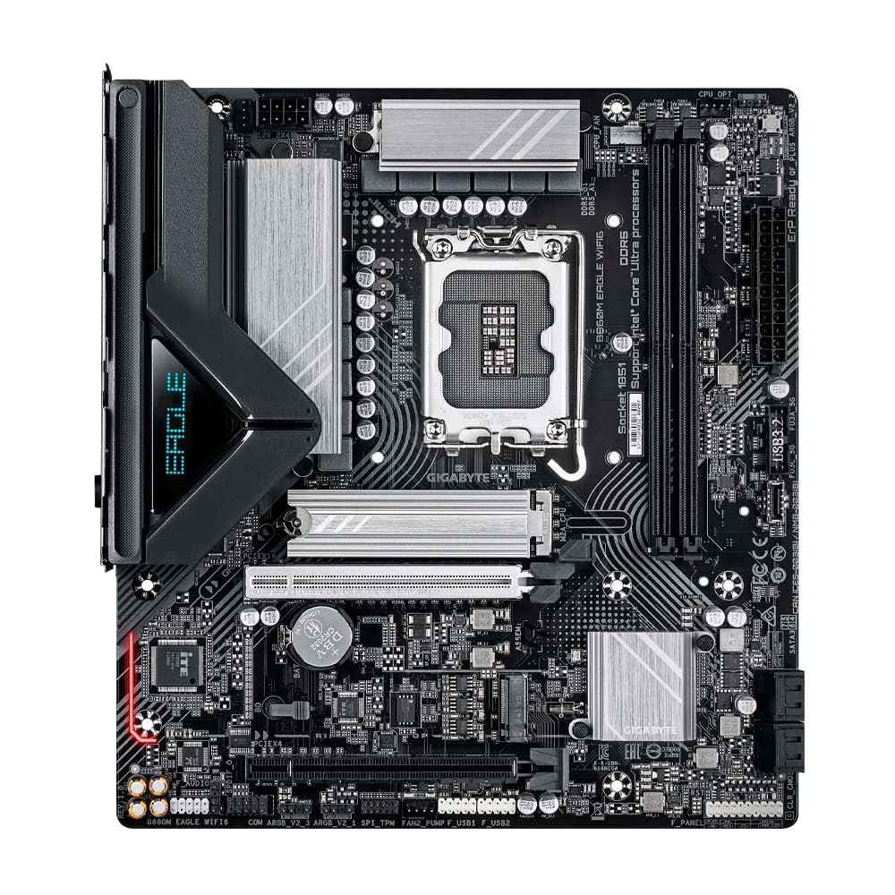 GIGABYTE B860M Eagle WIFI6 Micro-ATX Motherboard – LGA1851, DDR5 9066(OC), PCIe 5.0 2.5GbE LAN, Wi-Fi 6, Bluetooth 5.3