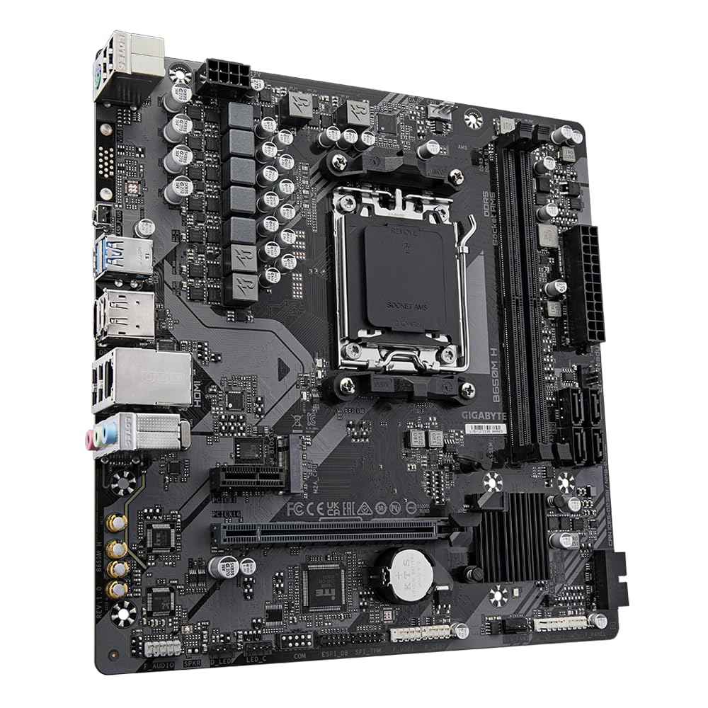 GIGABYTE B650M H AMD AM5 LGA 1718 Micro ATX Motherboard, PCIe 4.0, DDR5, USB 3.2 Gen2, 2.5 GbE LAN