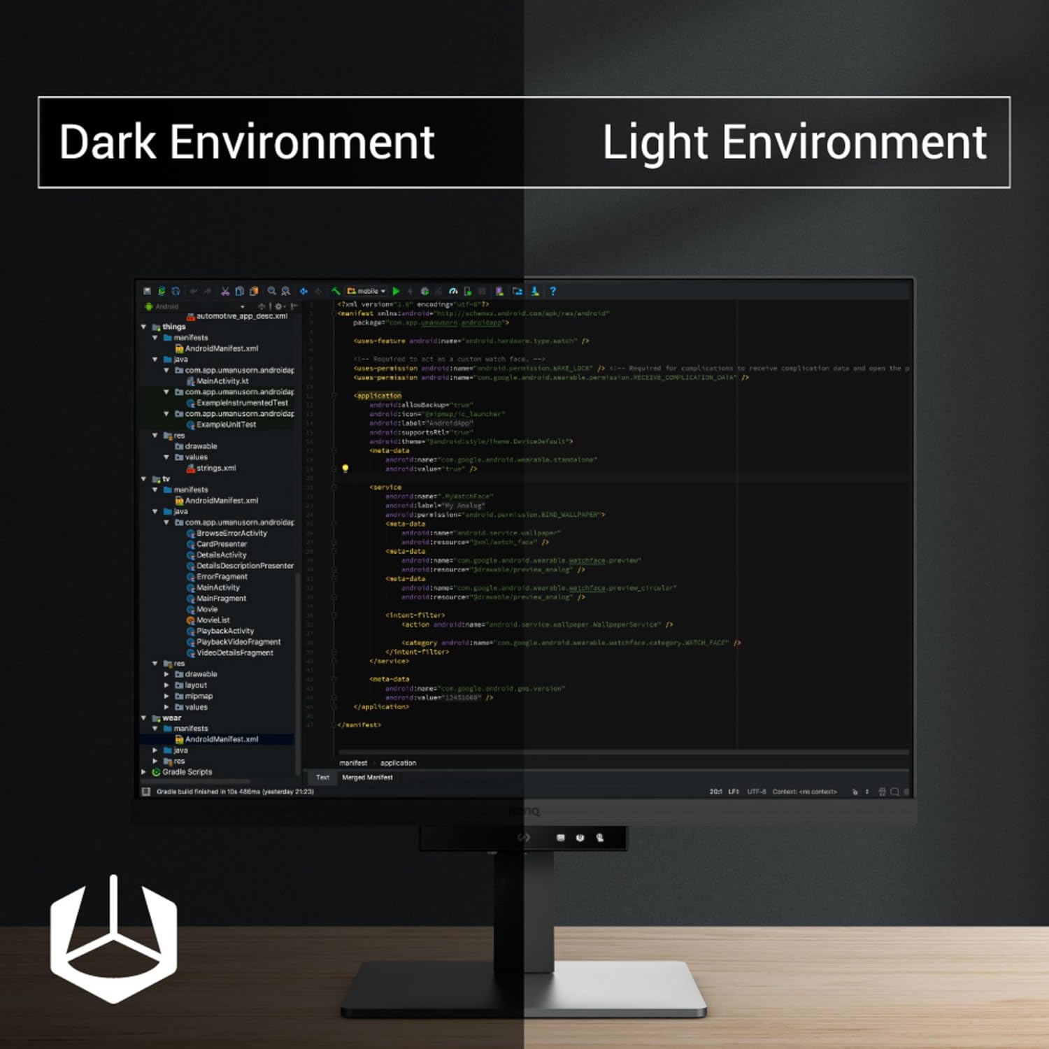 BenQ RD280UA 28.2” 4K+ 3840x2560 3:2 Special Ratio Programming Monitor with Ergo-Arm & Backlight| 90W USB Type-C| Advanced Coding Modes| Fine-Coated Panel| Night Hours Protection
