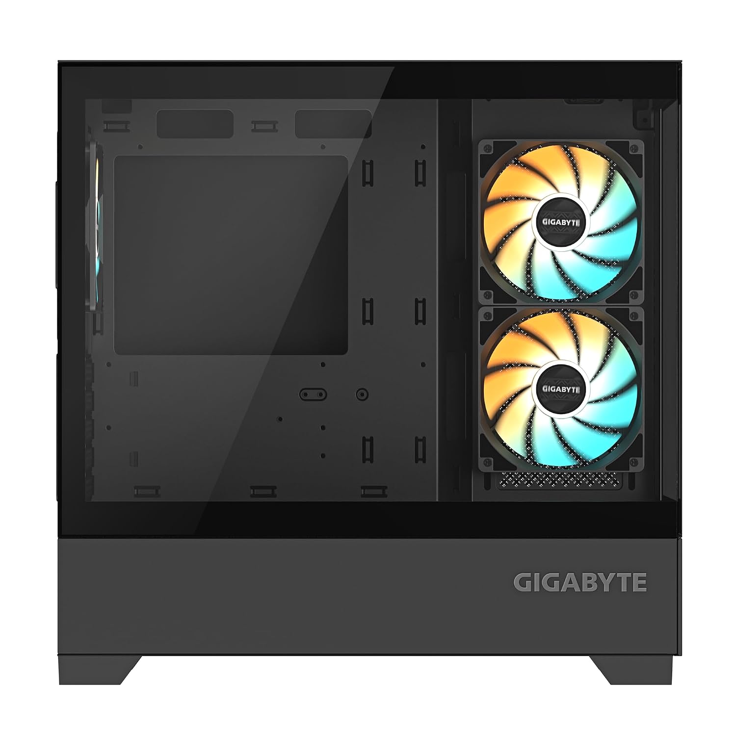 GIGABYTE GB-C201P Mid Tower Gaming Cabinet | High-Airflow Mesh Front Panel | Tempered Glass Side | ATX, Micro ATX, Mini ITX Support | USB 3.0 | Sleek Black Design | Clean Cable Management