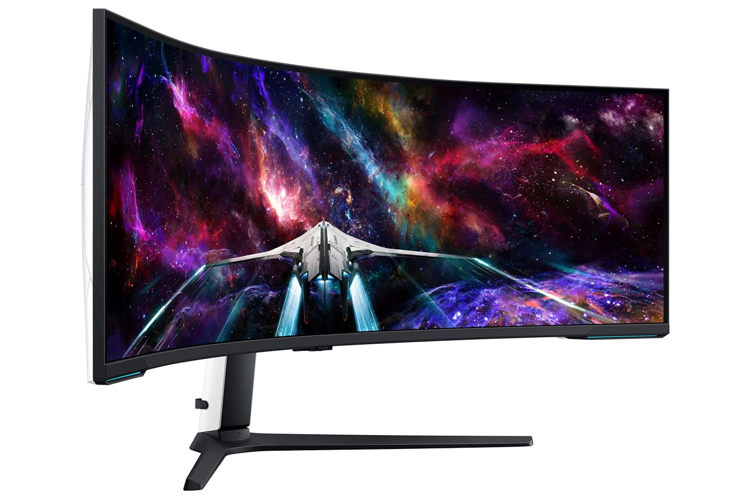 Samsung 49-inch (124.4cm) Odyssey OLED G9 Dual QHD, 5120 x 1440, 240Hz, 0.03ms Curved Gaming Monitor, USB Hub, HAS, Neo Quantum Processor, Smart TV, AMD FreeSync Premium Pro (LS49CG950SWXXL,Black)