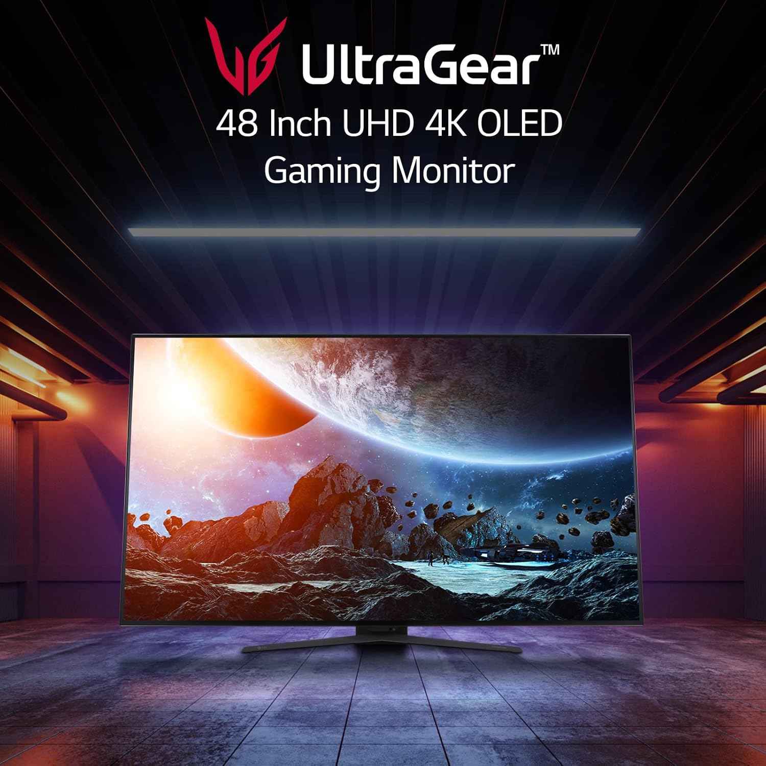 LG 48GQ900-B.ATR 48" UltraGear 4k UHD OLED Gaming Monitor With Anti-Glare, 1.5M : 1 Contrast Ratio & Dci-P3 99% (Typ.) With Hdr 10, 1Ms (Gtg) 120Hz Refresh Rate, Hdmi 2.1, Black