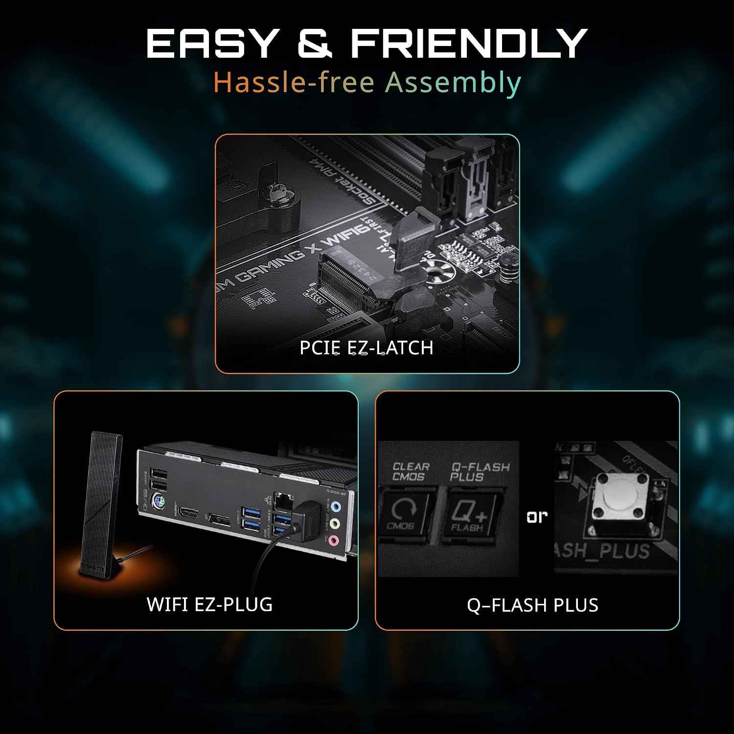 GIGABYTE B550M Gaming X WIFI6 Motherboard, Supports AMD AM4 Ryzen 5000 Processors, Micro-ATX, DDR4, 2X M.2, PCIe 4.0, WIFI6, 1GbE LAN, EZ-Latch