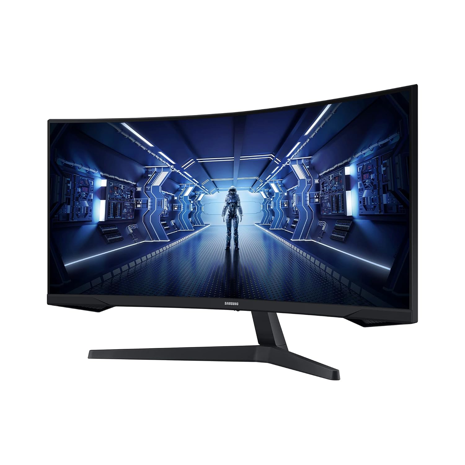 Samsung 34"(86.42cm) Odyssey G5 Curved Gaming Monitor|WQHD 3440 x 1440|1000R|165Hz|1ms|21:9|Wall Mountable|FreeSync Premium|Ports-DP, HDMI, Headphone|DP Cable|Eye-Saver|LC34G55TWWWXXL|Black