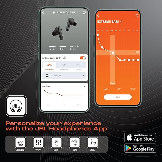 JBL Live Pro 2 Premium in Ear Wireless TWS Earbuds, ANC Earbuds, 40Hr Playtime, Dual Connect, Customized Bass with Headphones App, 6 Mics for Clear Calls, Wireless Charging, Alexa Built-in (Black) - Zapnet.in