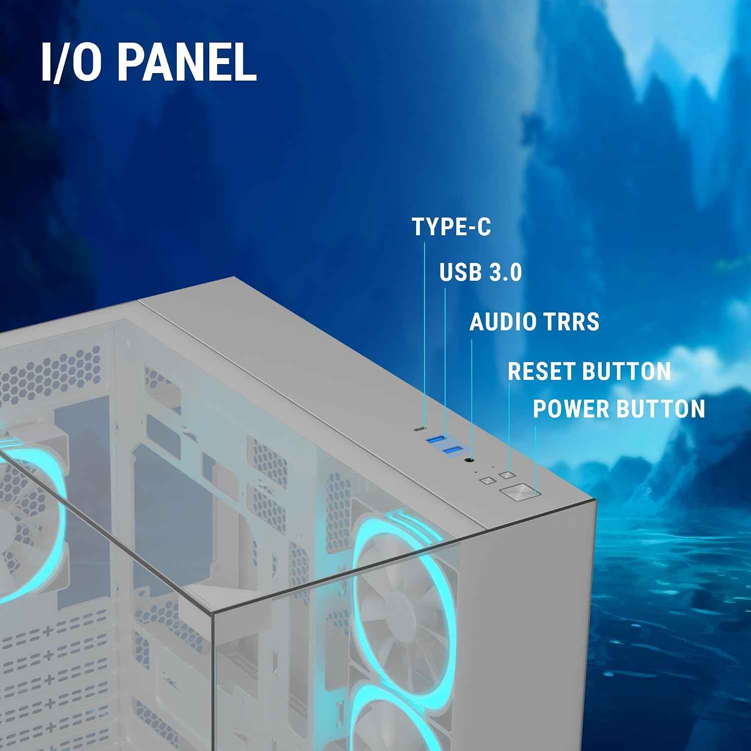Ant Esports Crystal Mirror Mid-Tower ATX Computer Case/Gaming Cabinet - White |3-Side Glass with Mirror| Support ATX, Micro-ATX, Mini-ITX | Pre-Installed 4 ARGB PWM Fans
