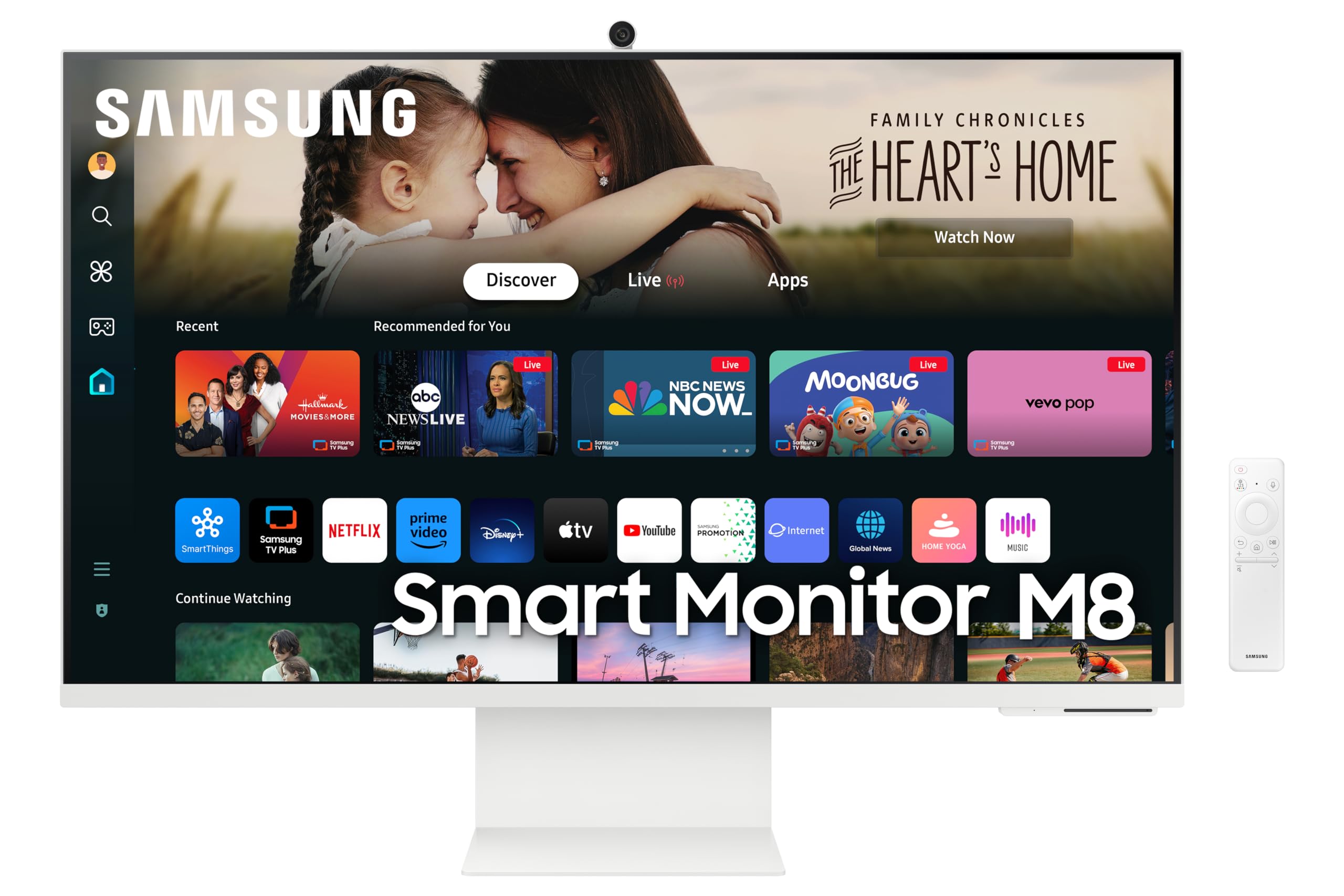 Samsung 32-Inch(80cm) M7 UHD 4K Smart Monitor, Mouse & Keyboard Control, OTT Apps, IoT Hub, Office 365, Workout Tracker, Multiple Ports, Speakers, Remote, Bluetooth (LS32DM701UWXXL, White)