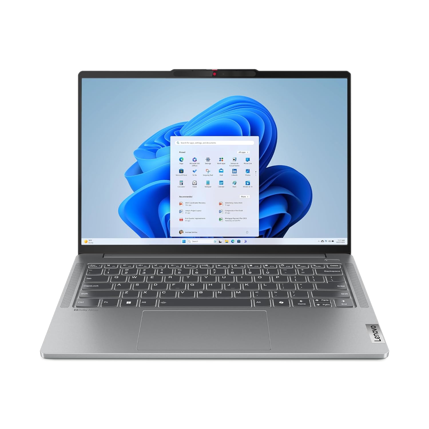 Lenovo IdeaPad Pro 5, Intel Core Ultra 9 185H, 32GB RAM, 1TB SSD, 2.8K-OLED 400Nits 120Hz, 14"/35.5cm, Windows 11, MS Office 21, Grey, 1.4Kg, 83D2001GIN,IntelArc GPU, FHD+IRCam, AI Powered Laptop