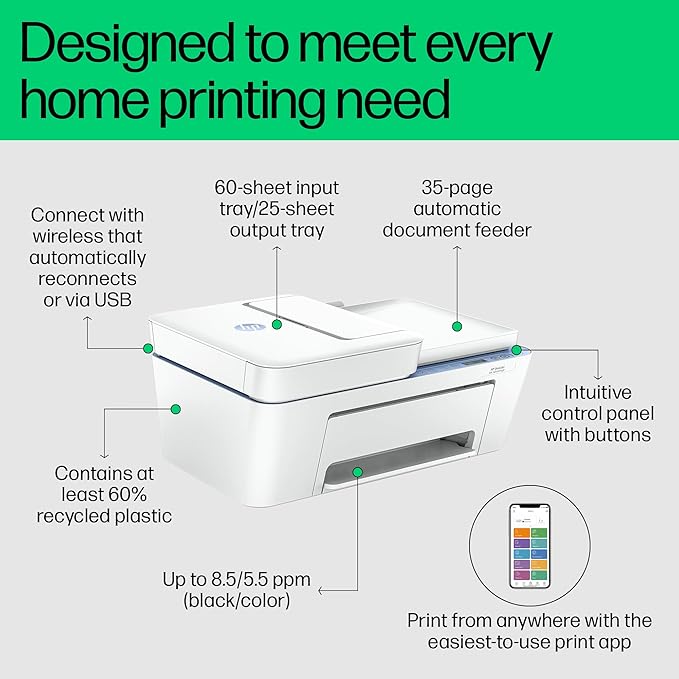 HP Ink Advantage 4278 WiFi Colour Printer - Print/Scan/Copy with ADF Ideal for Home/Small Office, White - Zapnet.in