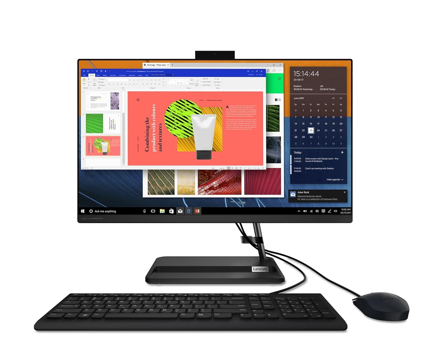 Lenovo IdeaCentre AIO 3 Ryzen 5 7430U 23.8" FHD IPS 3-Side Edgeless All-in-One Desktop with Alexa Built-in (8GB/512GB SSD/Win11/MSO 21/3Wx2 Speakers/HD Camera/USB Calliope Keyboard & Mouse) F0G1013EIN