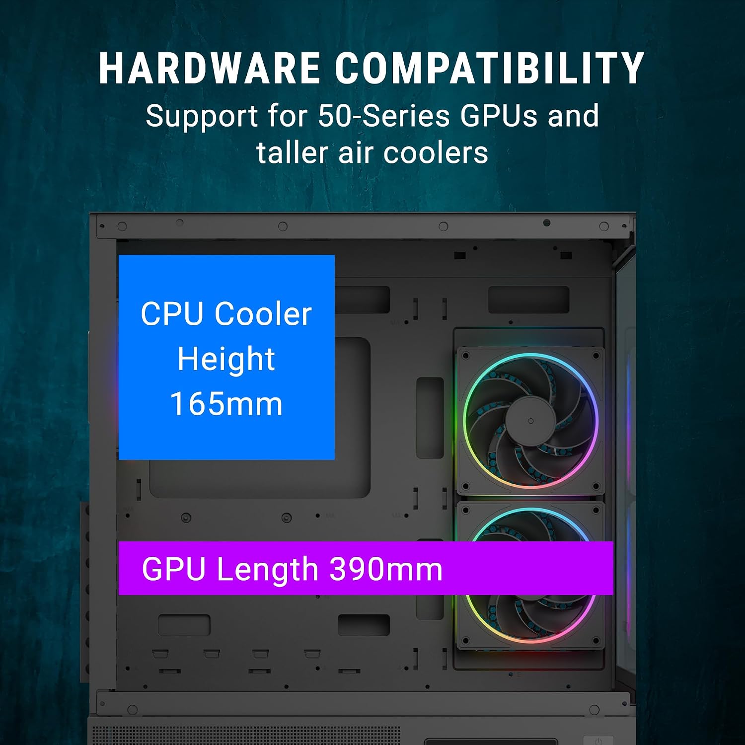 Ant Esports Crystal X3 LCD Mid-Tower ATX Computer Case/Gaming Cabinet - Black | Support ATX, Micro-ATX, Mini-ITX | Pre-Installed 3 ARGB Fans