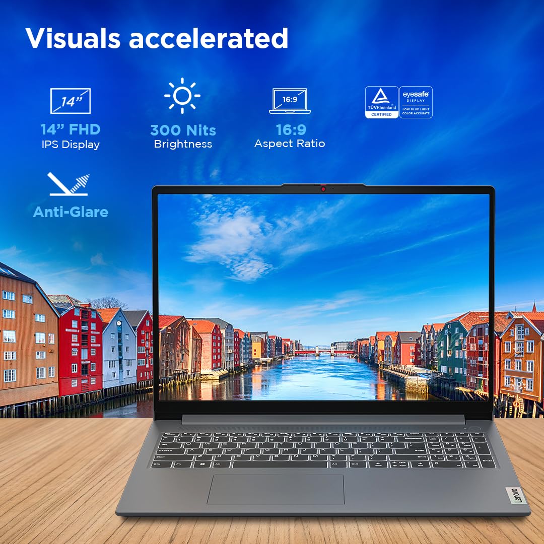 Lenovo Ideapad Slim 5 Light Ryzen 5 7530U 14" (35.5Cm) AMD FHD IPS 300 Nits Thin & Light Laptop (16GB/512GB SSD/Win 11/MSO 21/Backlit KB/FHD Camera/Alexa/3 Month Game Pass/Grey/1.24Kg), 82XS002RIN