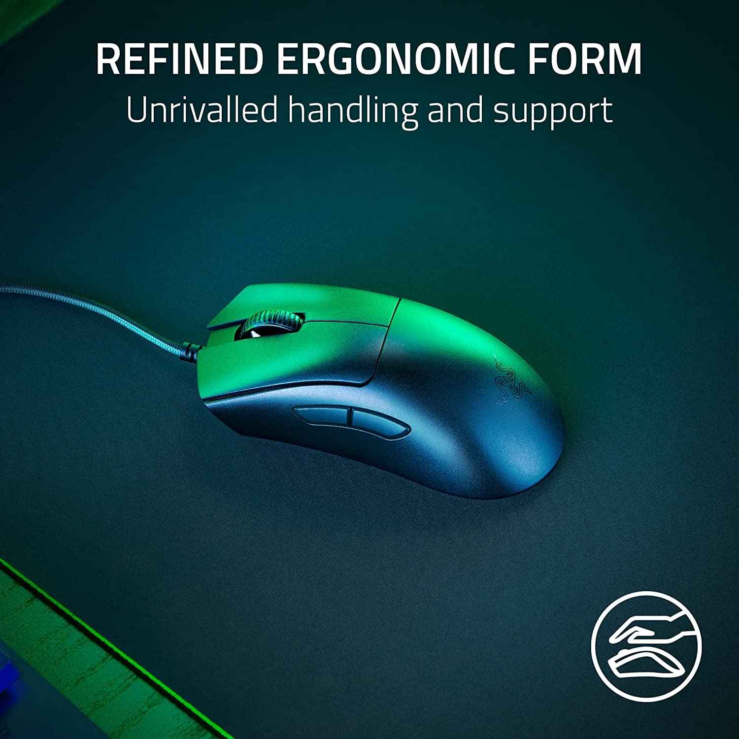 Razer DeathAdder V3 Wired Gaming Mouse: 59g Ultra Lightweight - Focus Pro 30K Sensor - Fast Optical Switches Gen-3-8K Hz HyperPolling - 6 Programmable Buttons - Ergonomic- Black-RZ01-04640100-R3M1