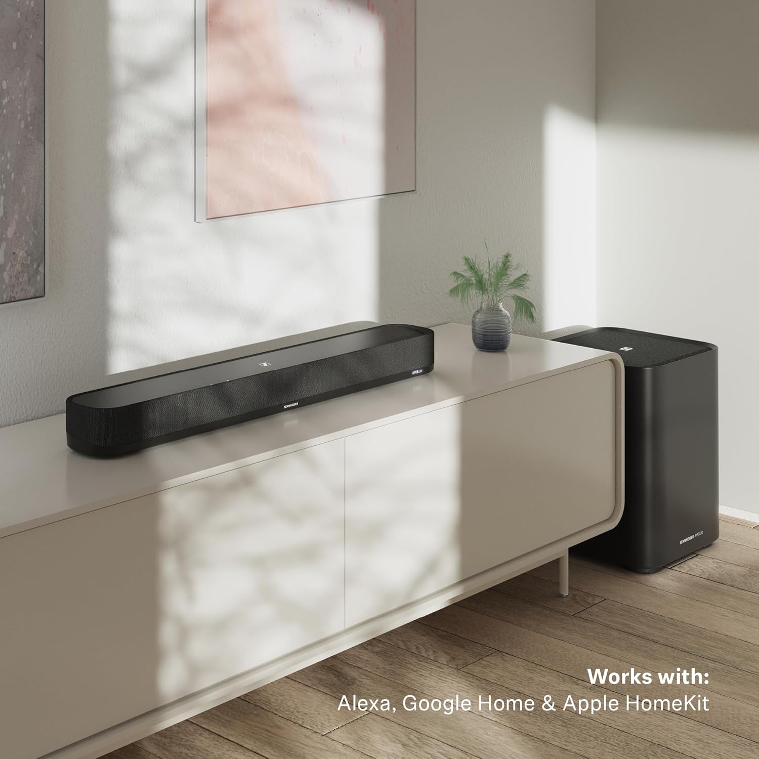 Sennheiser AMBEO Soundbar Mini- 250 Watts Immersive 3D Audio for TV, Movies & Music - Multiple Connectivity (Bluetooth, Wi-Fi), Alexa Built-in & Dolby Atmos, Designed in Germany, 2 Yr Warranty