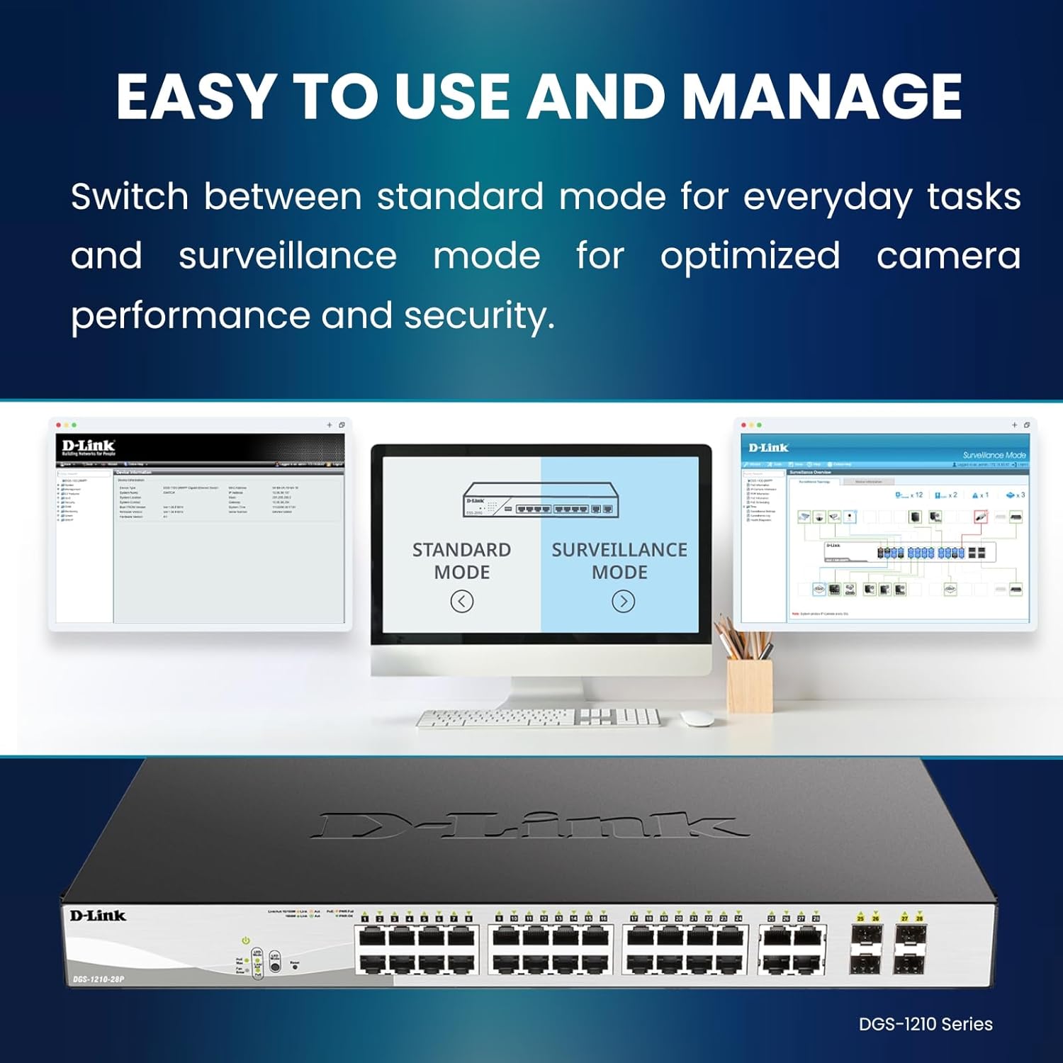 D-LINK DGS-1210-10P 8-Port 10/100/1000M PoE with 2 Combo SFP ports Web Smart Switch